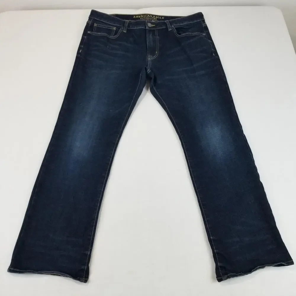 American Eagle Outfitters Jeans Mens 36x32 Blue Original Boot 360 Extreme Flex